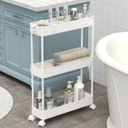 Spacelead 3-Tier Slim Rolling Storage Cart, White