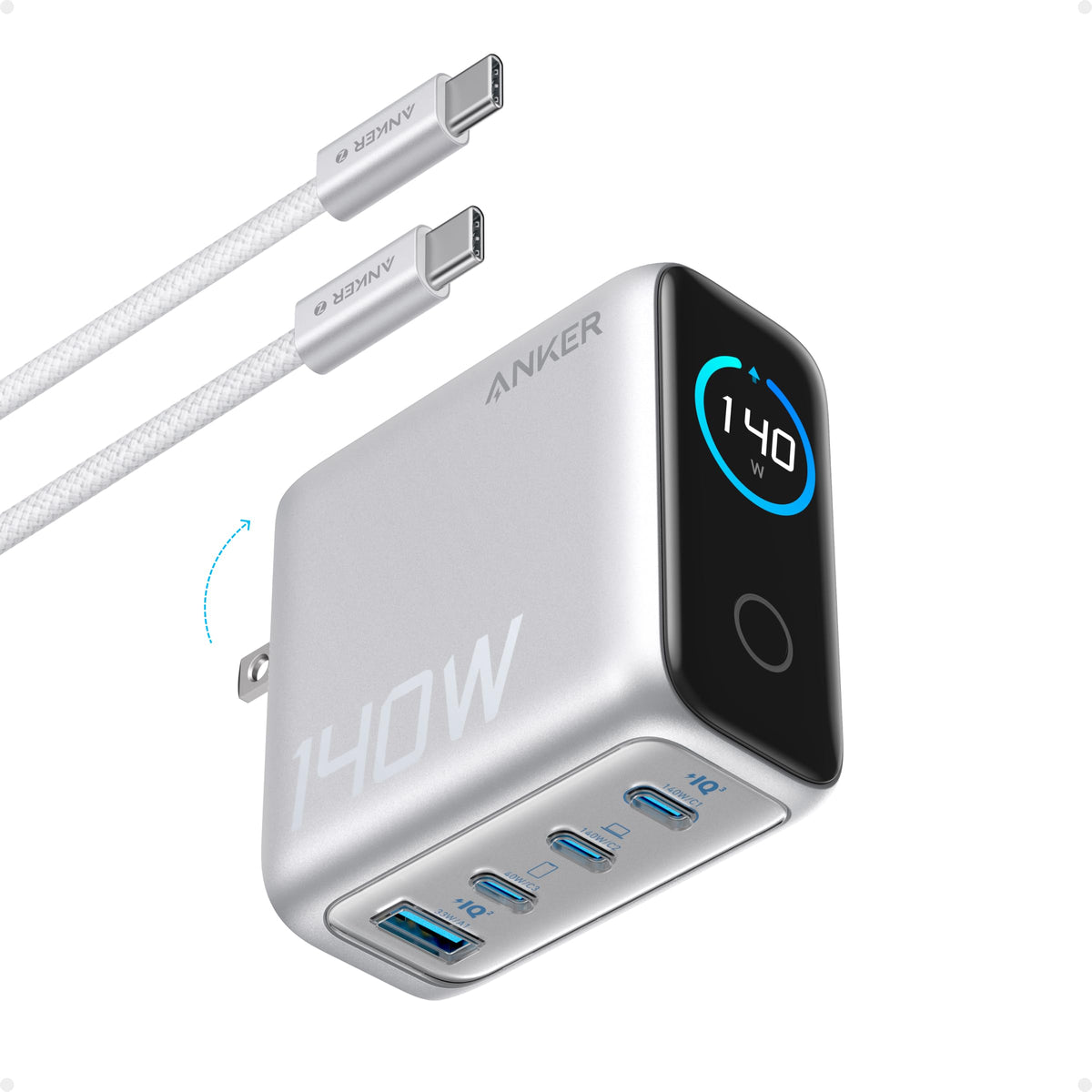 Anker 140W USB C Laptop Charger, 4-Port GaN