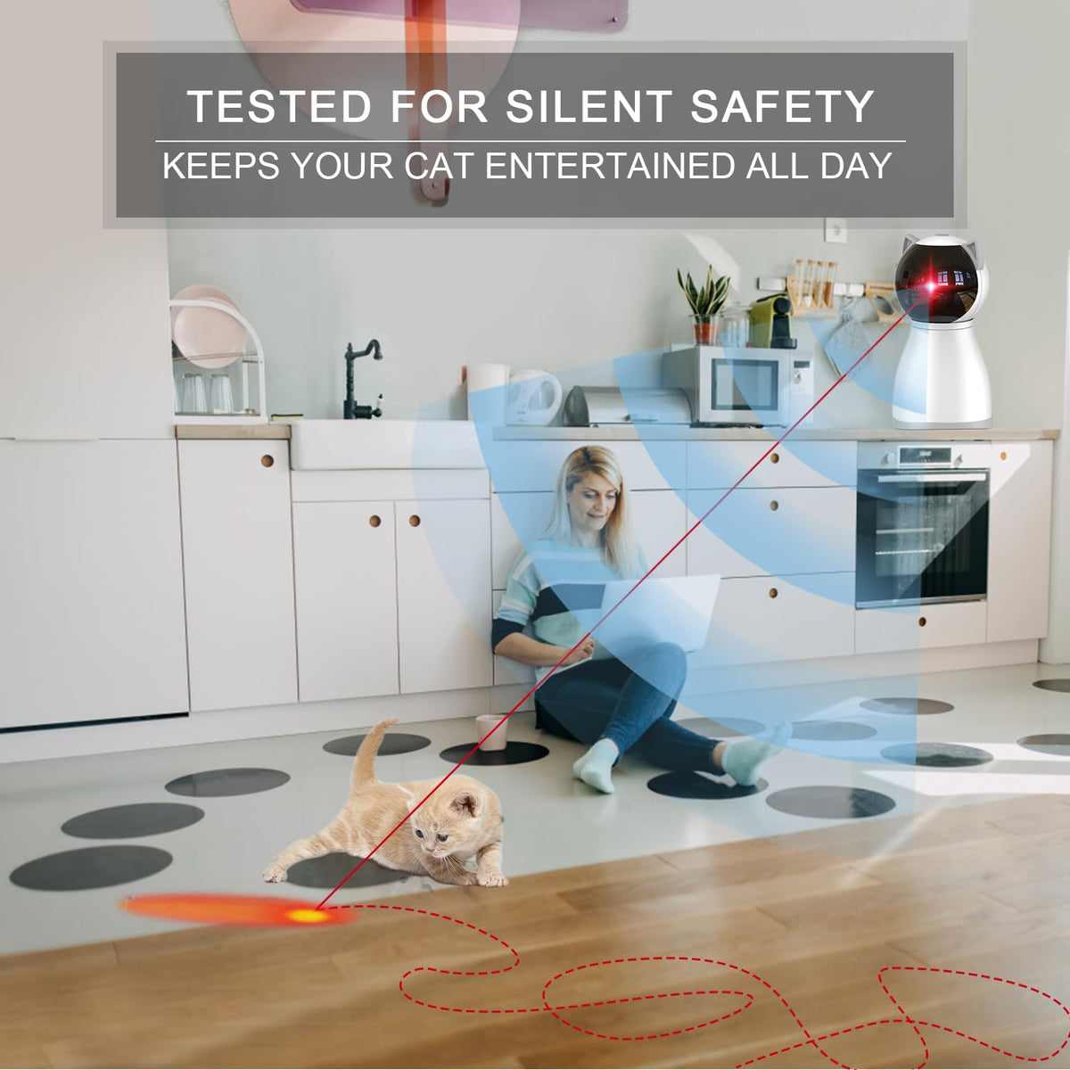 YVE LIFE Automatic Laser Cat Toy, Rechargeable