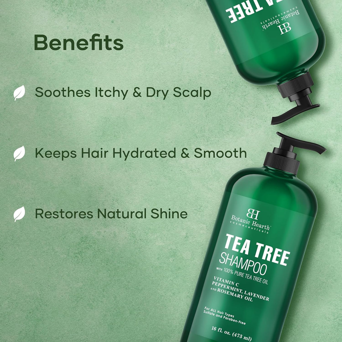 Botanic Hearth Tea Tree Shampoo for Dry Itchy Scalp, 16 fl oz