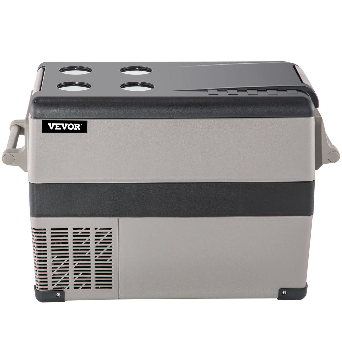 VEVOR 45L Portable Car Refrigerator, 48 Quart, 12/24V DC, Grey