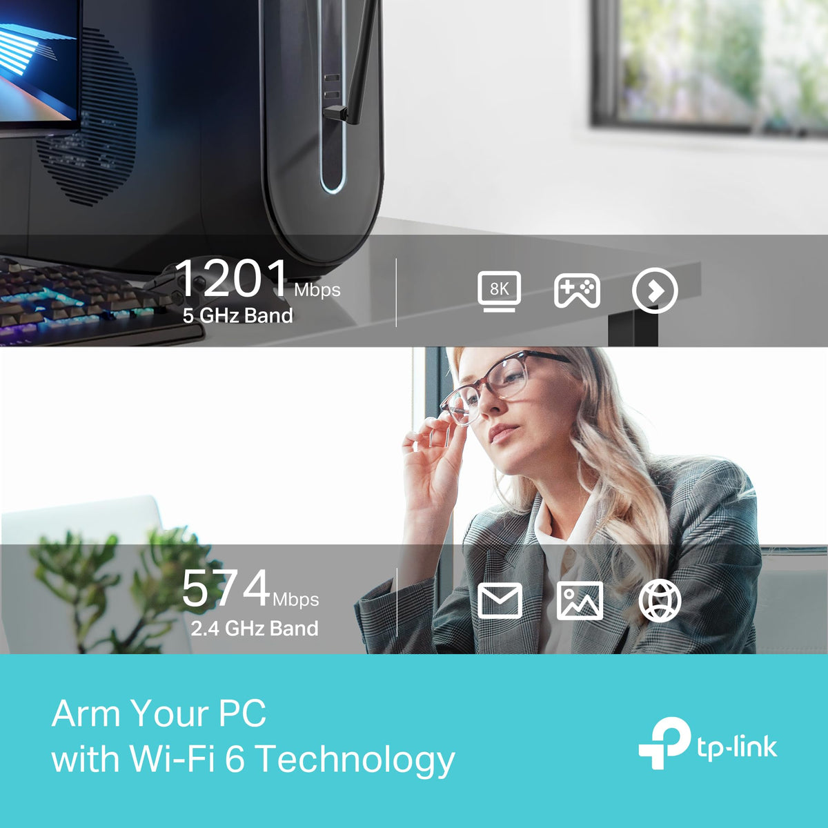 TP-Link AX1800 WiFi 6 USB Adapter, Archer TX35U Plus