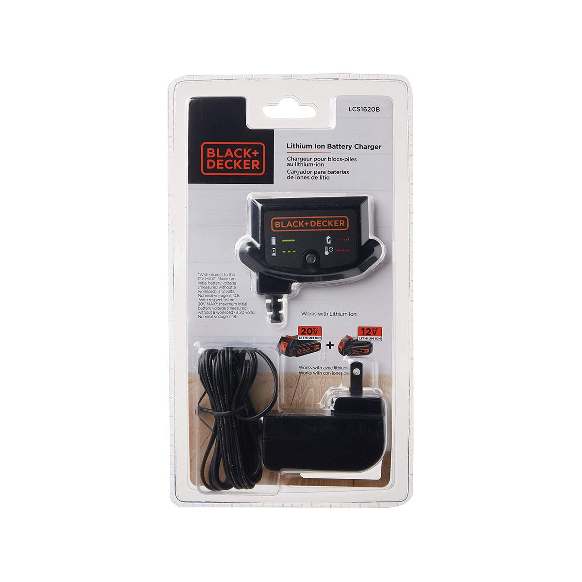 Black+Decker 20V MAX Lithium Battery Charger, LCS1620B