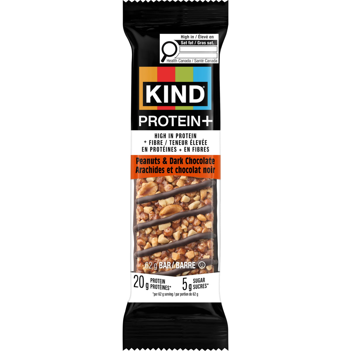 KIND PROTEIN+ Bars, Peanuts & Dark Chocolate, 12 x 62 g
