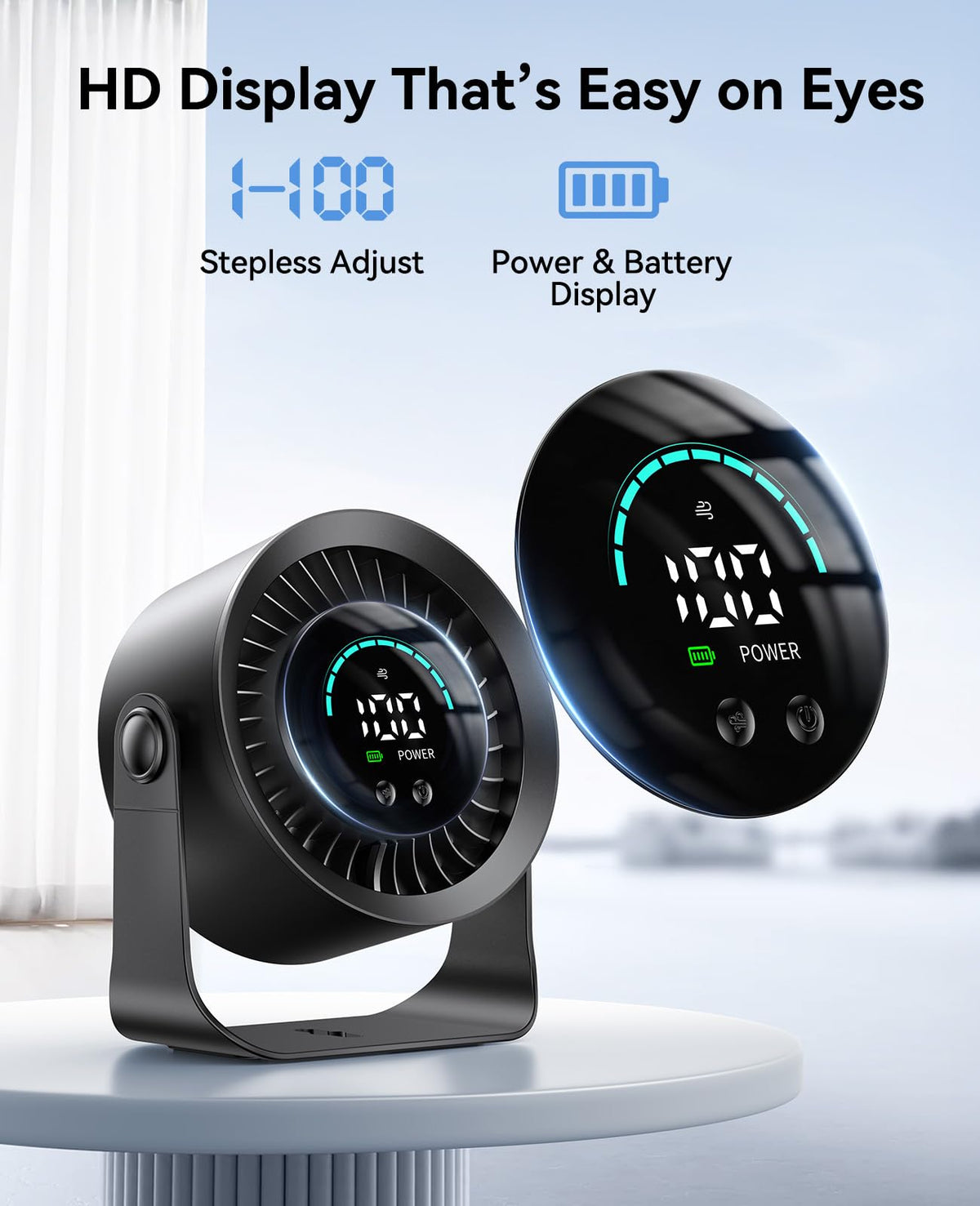 DIGIX Rechargeable USB Desk Fan for Bedroom