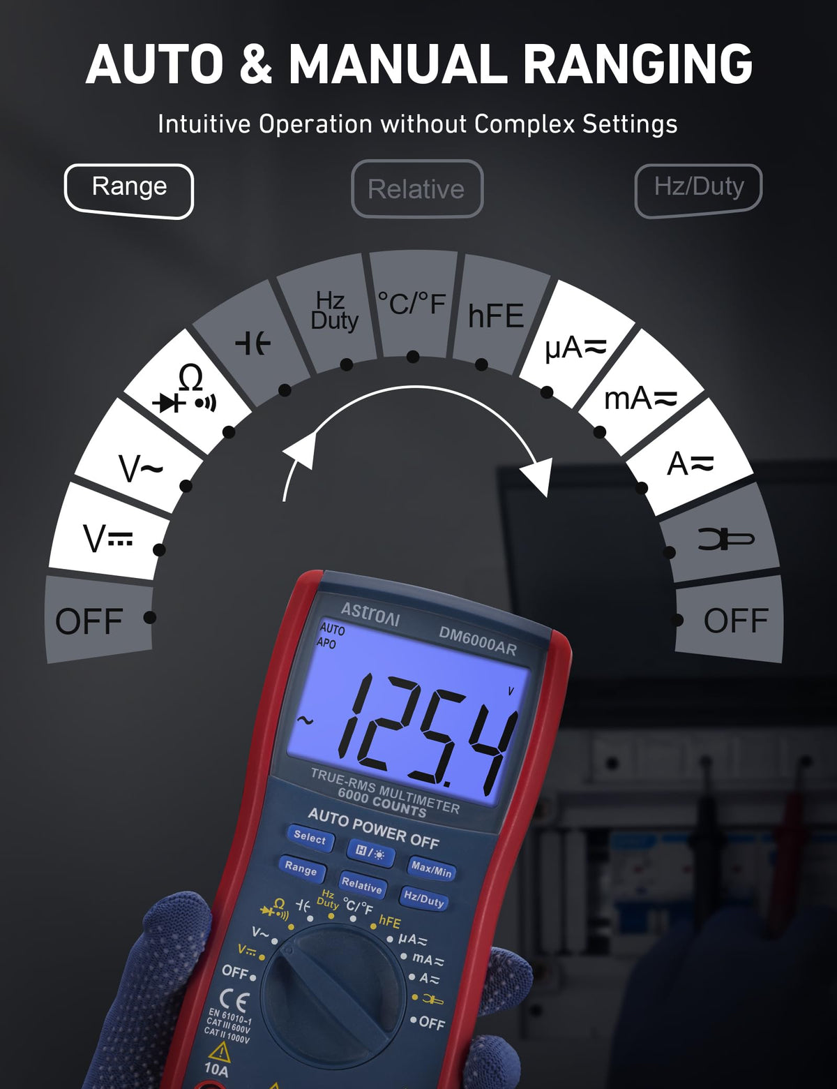 AstroAI Digital Multimeter 6000, Blue