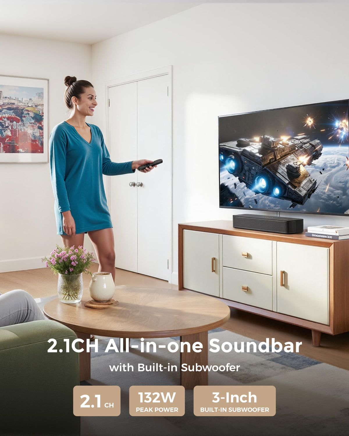 ULTIMEA Poseidon M20 Pro 2.1ch Soundbar with Built-In Subwoofer