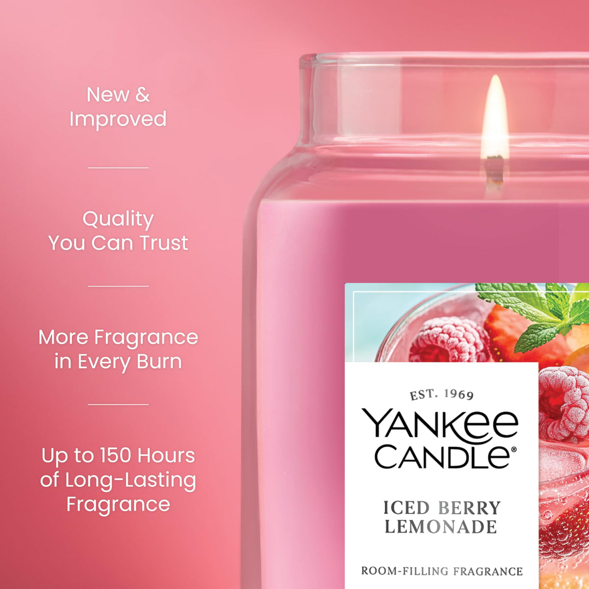 Yankee Candle Large Jar Scented Candle, Iced Berry Lemonade, 22oz