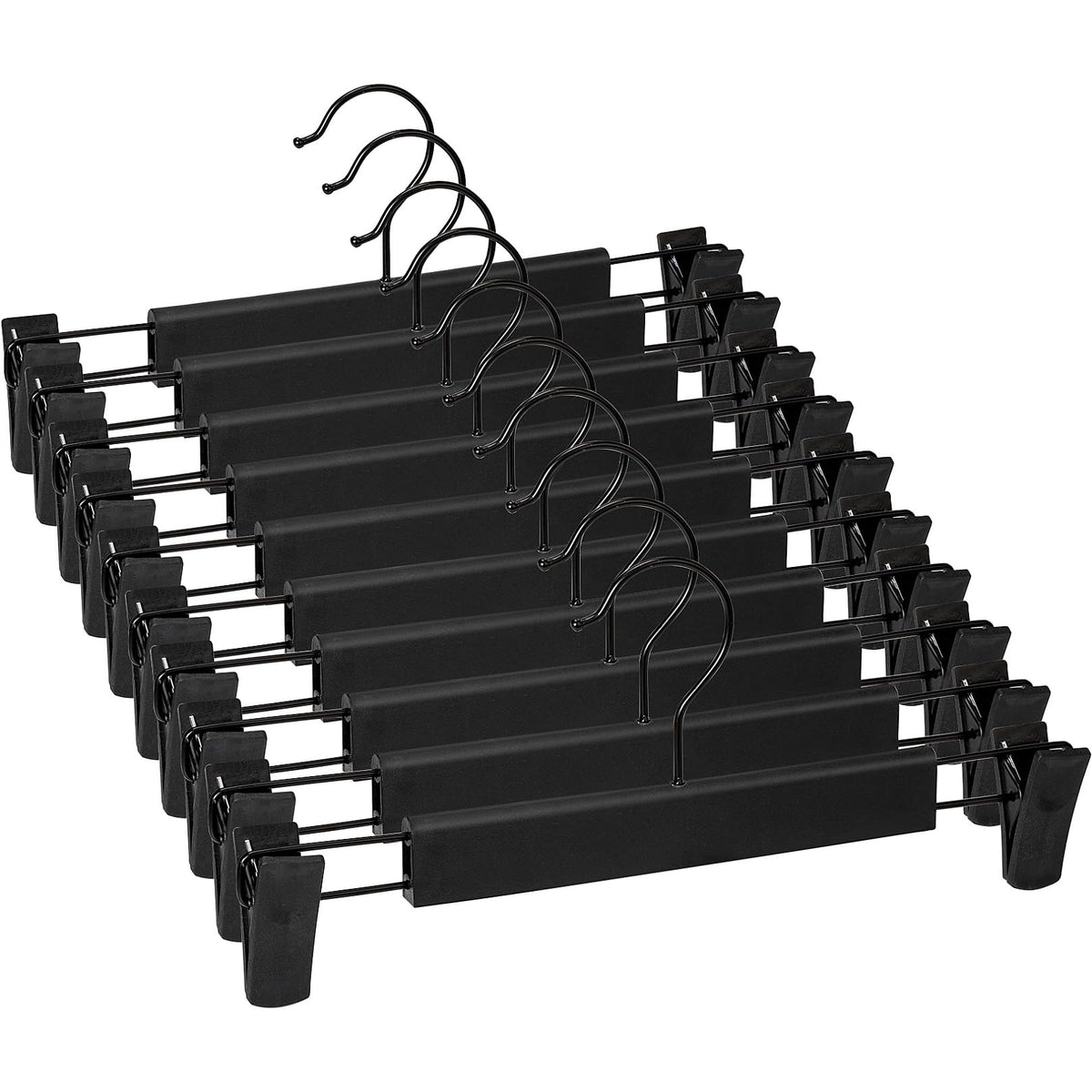 Lamitocs Swivel Pants Hangers with Clips, Black (10 Pack)
