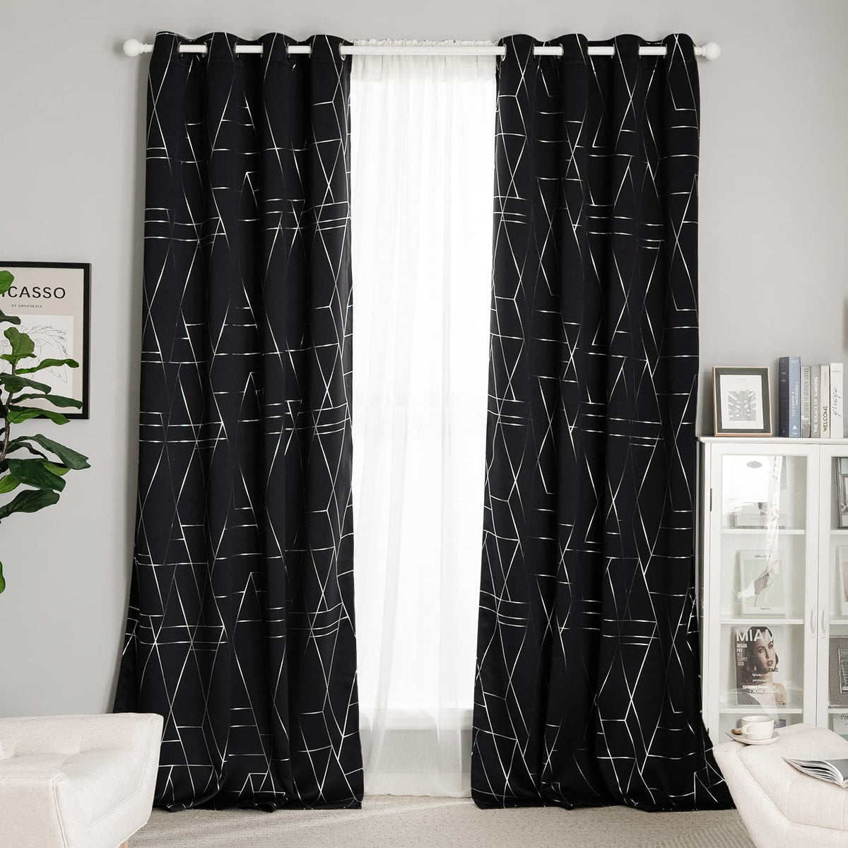 NICETOWN Halloween Blackout Curtains, 2 Panels, 52 x 63 Inch