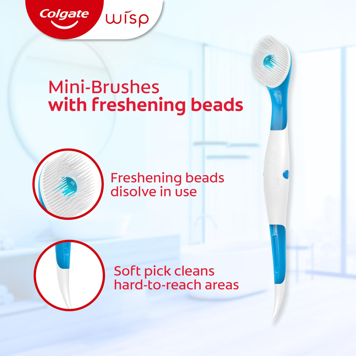 Colgate MaxFresh Wisp Disposable Toothbrushes, Peppermint, 24 Count