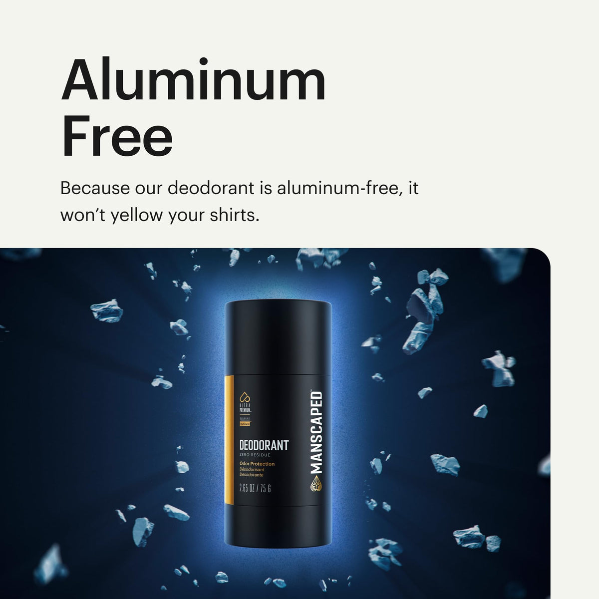 Manscaped UltraPremium Aluminum-Free Deodorant, 2.65 oz Stick