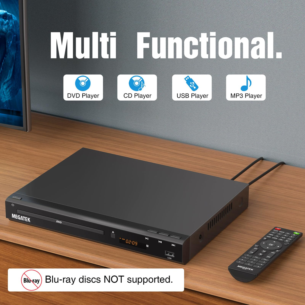 MEGATEK Compact Region-Free HDMI DVD Player