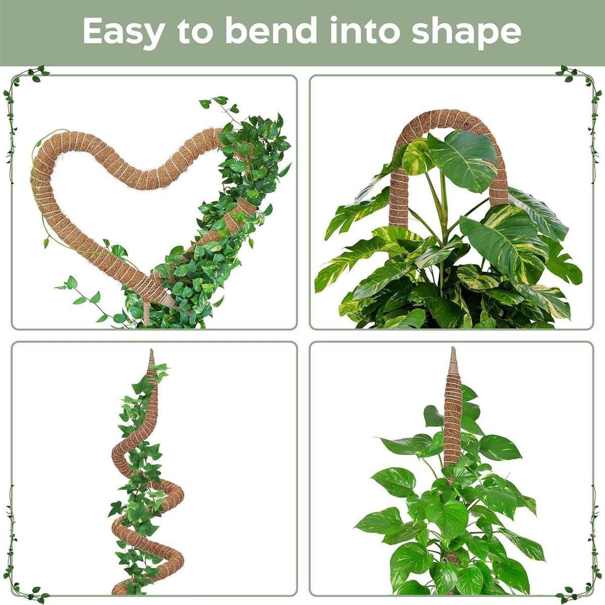 K-Brands Bendable Moss Pole Plant Support, 48" (2 Pack)