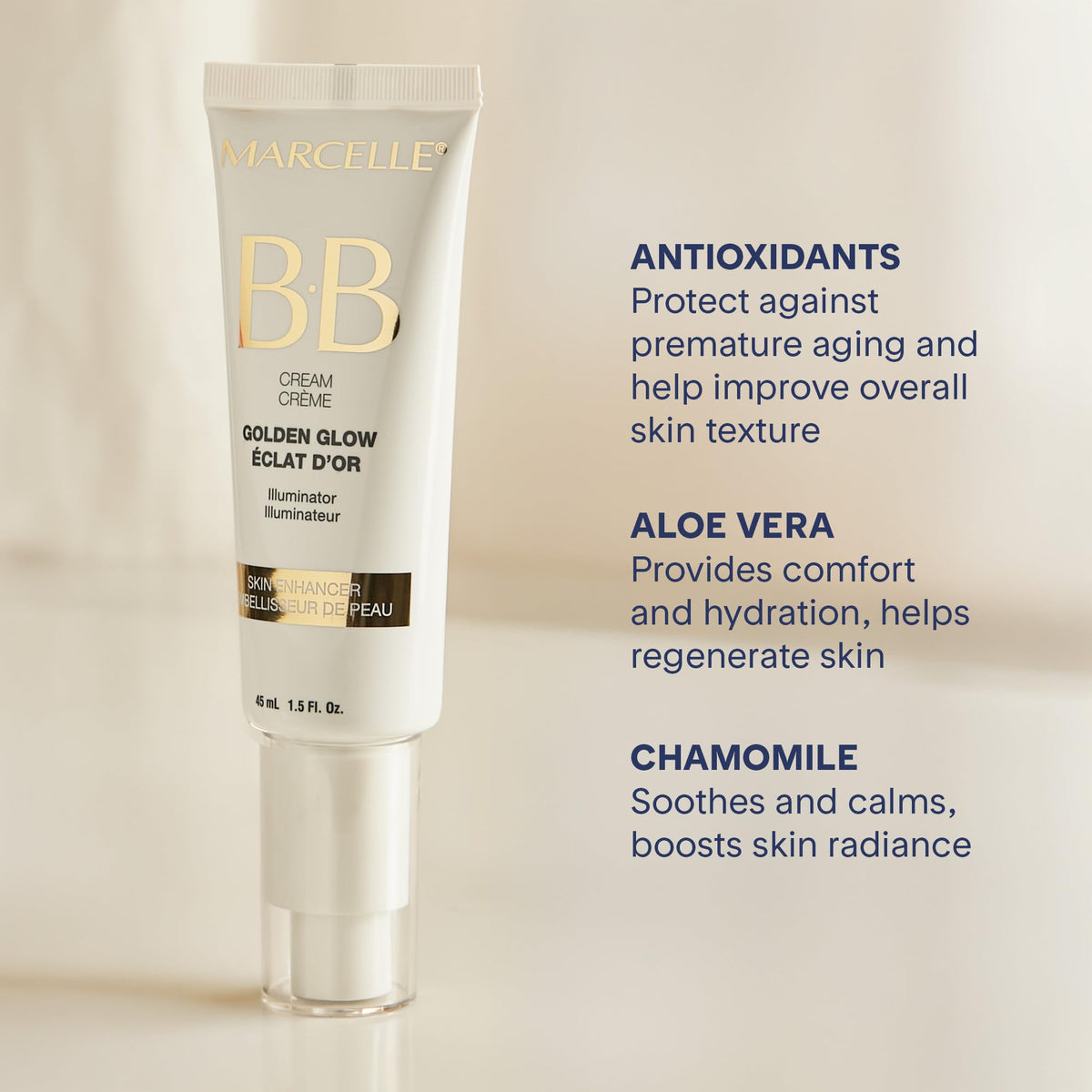 Marcelle BB Cream, Golden Glow, Universal Shade, 45mL
