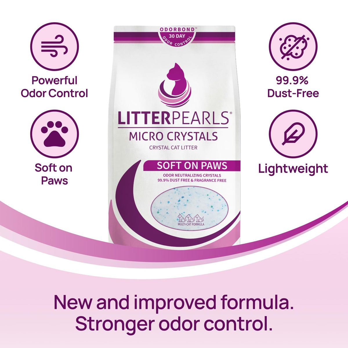 Litter Pearls Micro Crystals Unscented Crystal Cat Litter, 7 lb, LPMC7