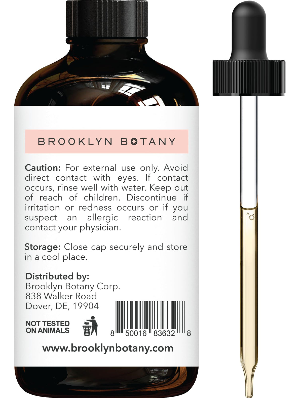 Brooklyn Botany Peppermint Essential Oil with Dropper, 118 mL