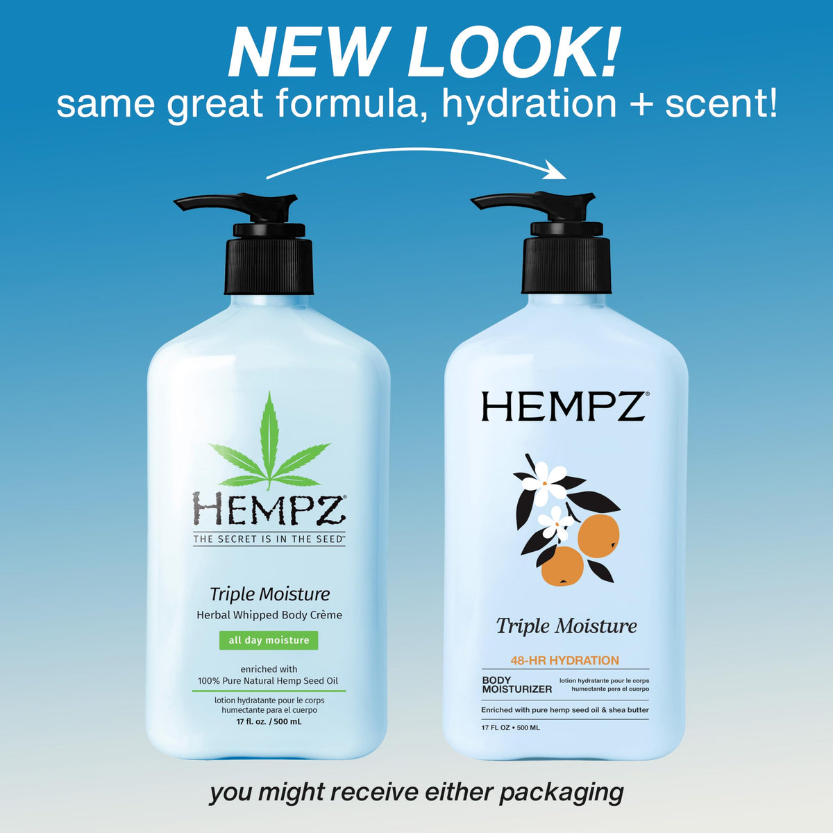 Hempz Triple Moisture Body Moisturizer, 17 oz
