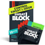 SweatBlock Antiperspirant Wipes, 10 Count