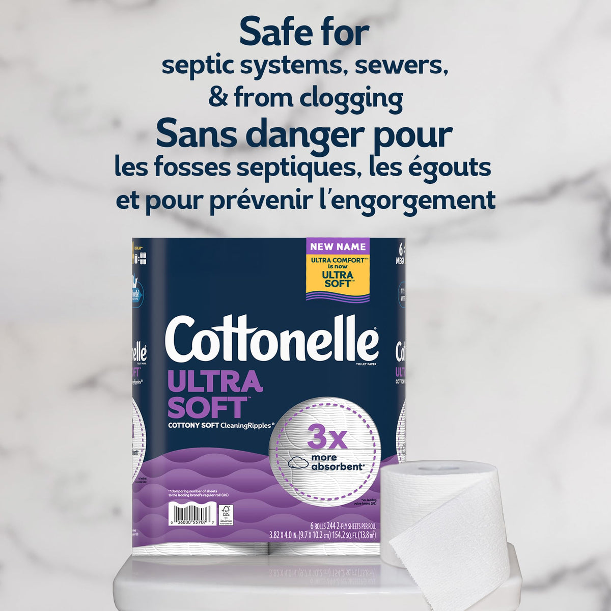 Cottonelle Ultra Soft Toilet Paper, 36 Mega Rolls (2 Packs of 18)