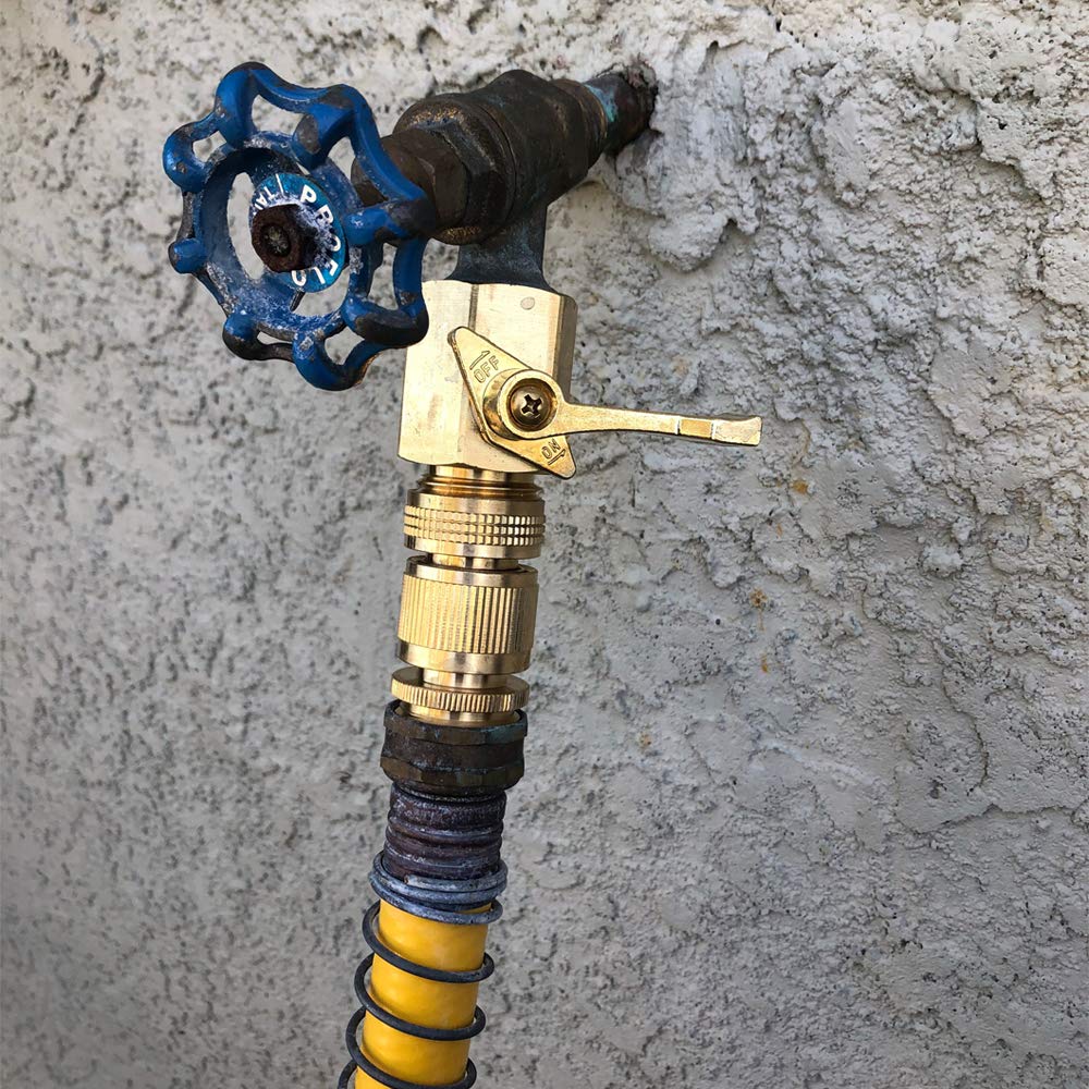 HQMPC Brass Garden Hose Quick Connectors, 3/4 Inch GHT, 2 Sets