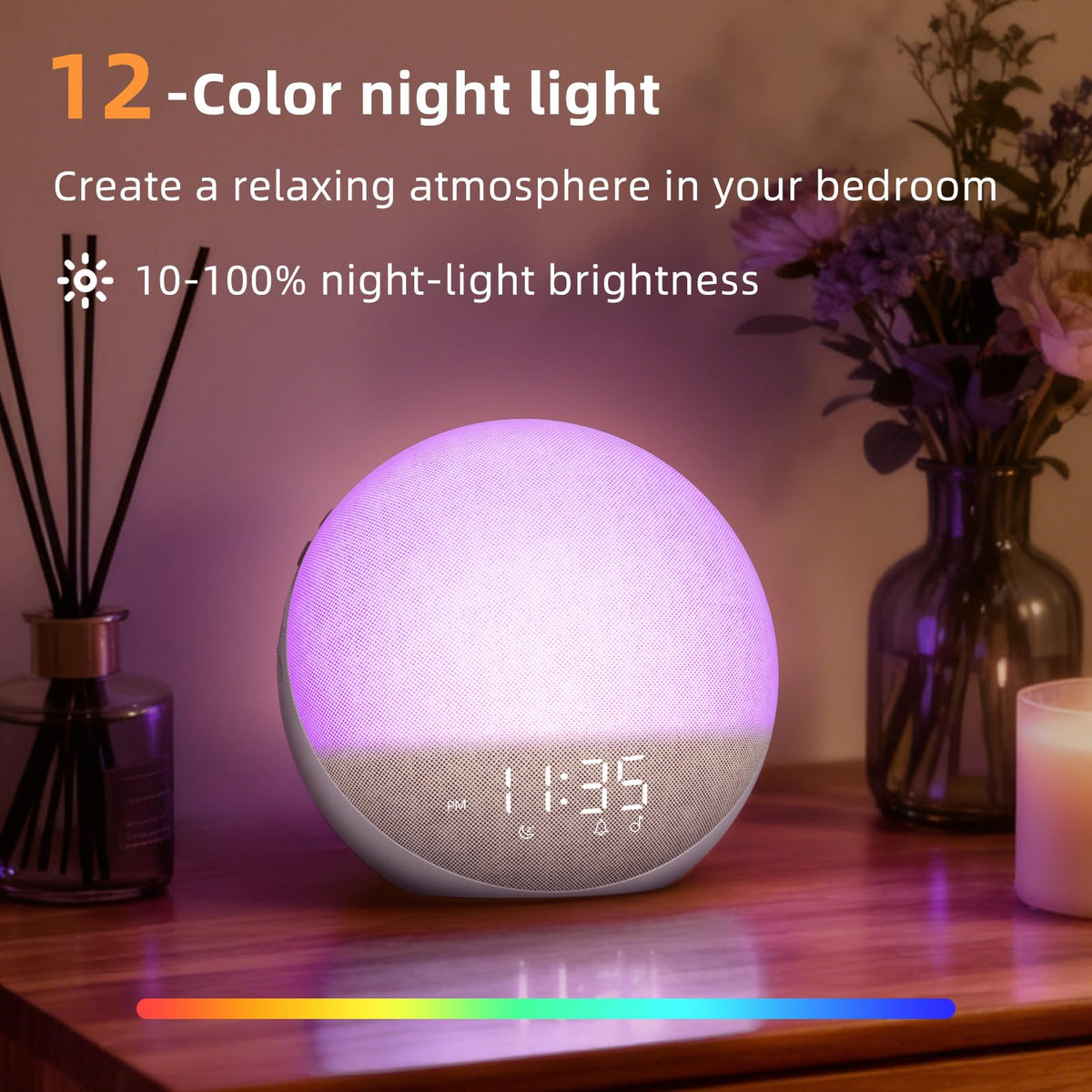 Sunrise Alarm Clock and White Noise Machine with Bluetooth Speaker