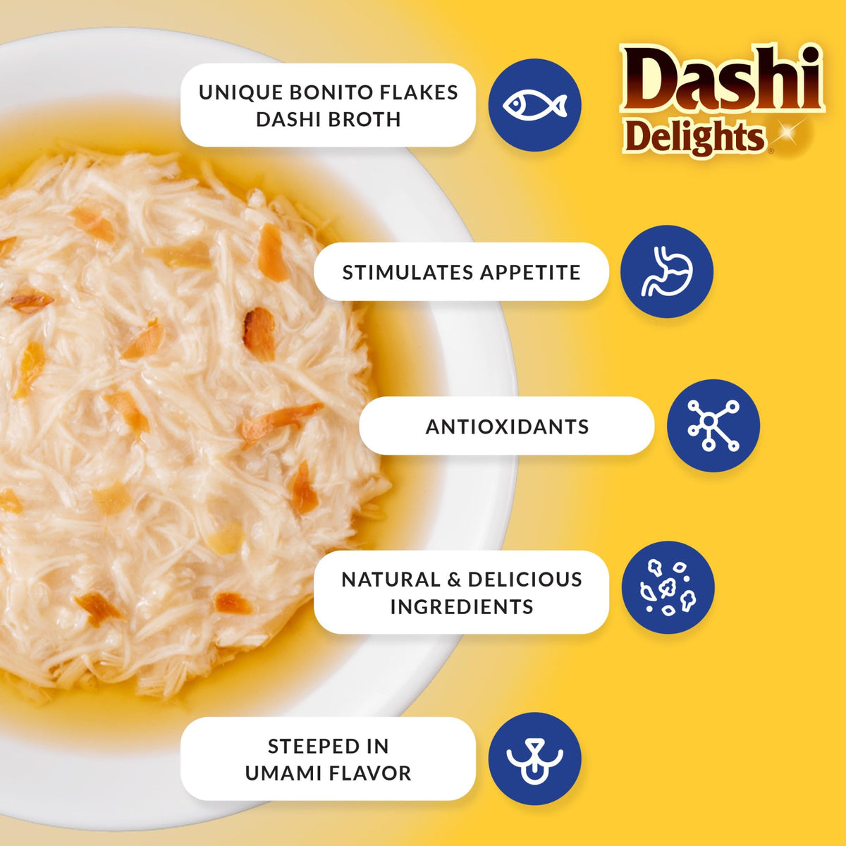 INABA Dashi Delights Cat Food Topper, Seafood Variety, 12 x 70 g
