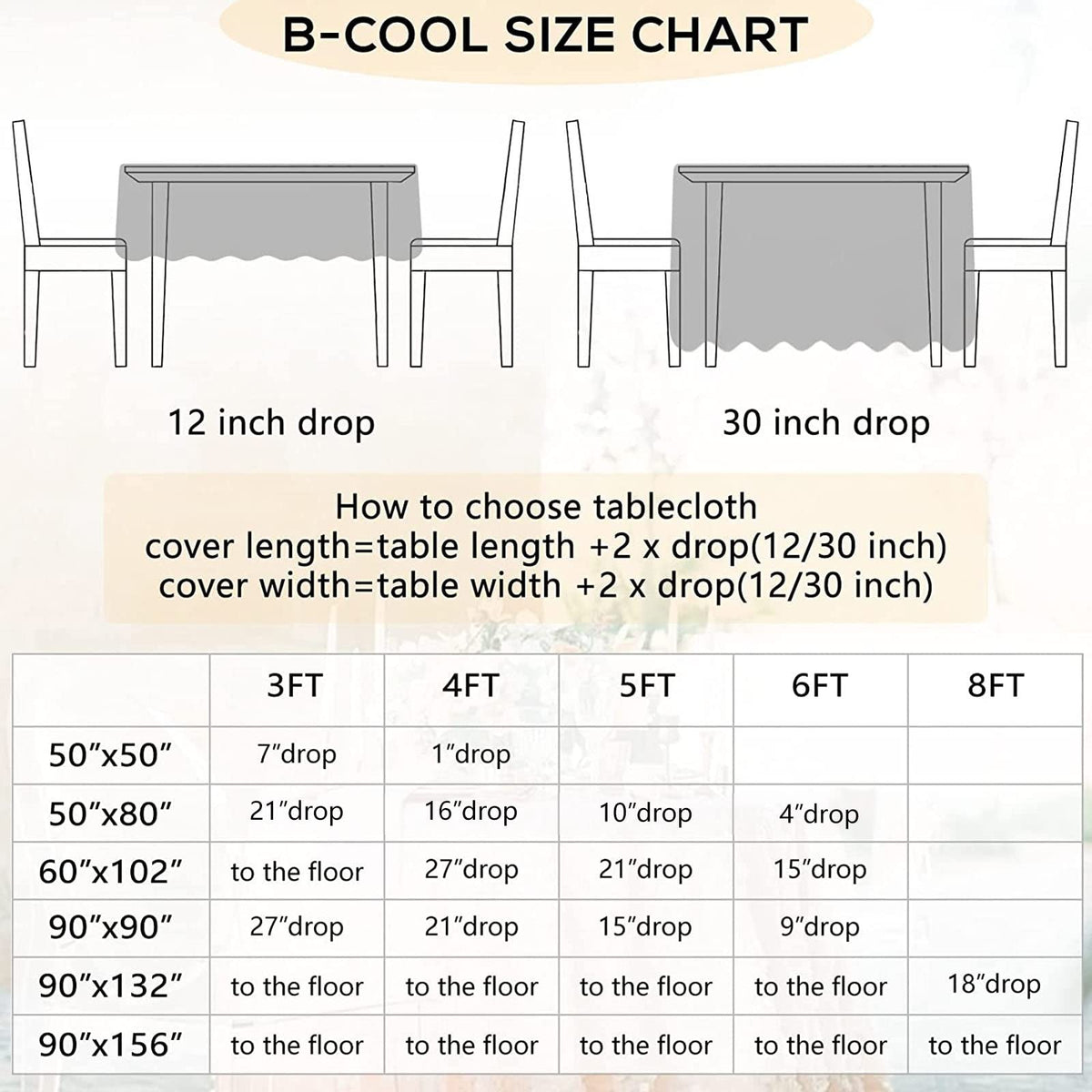B-COOL Black Sequin Tablecloth, 50x80 Inch