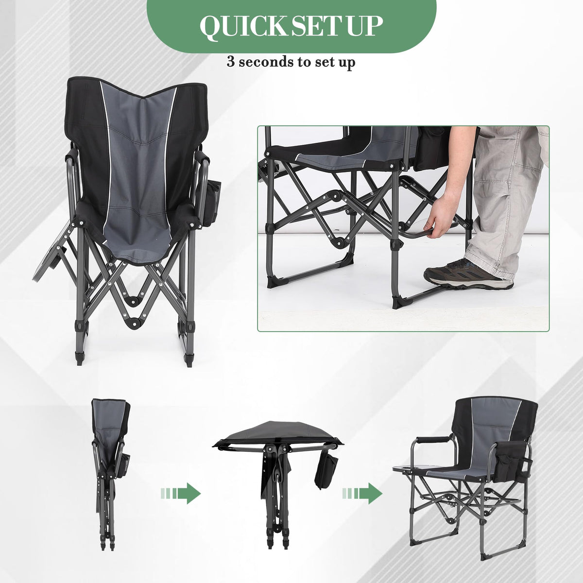 Oversized Heavy Duty Folding Camping Director Chair