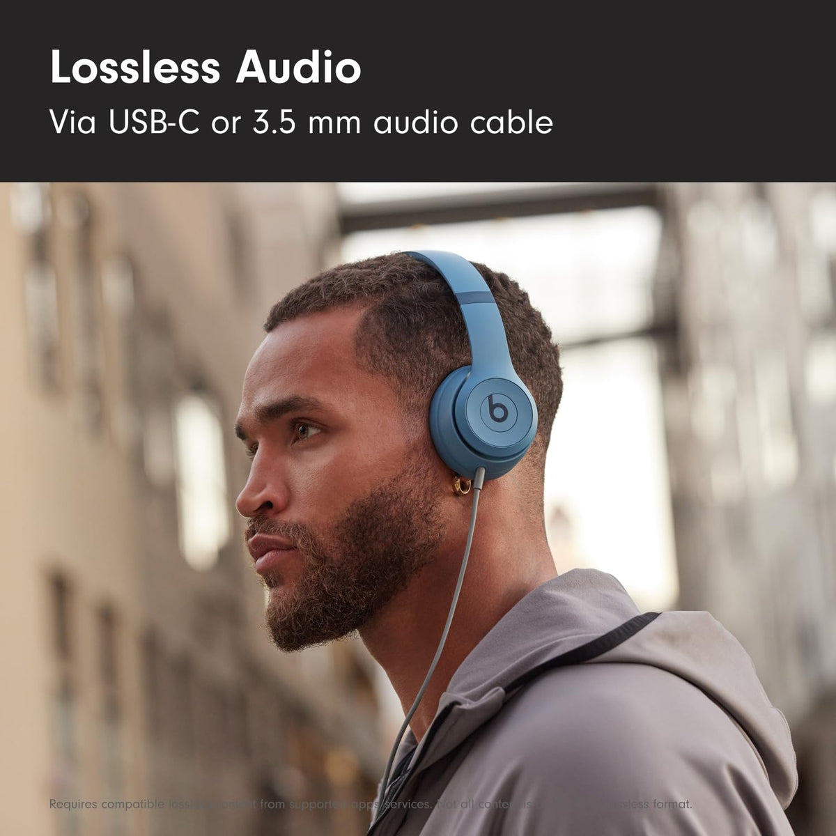 Beats Solo 4 Wireless On-Ear Headphones, Slate Blue