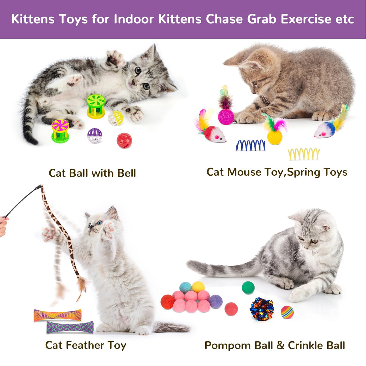 Retro Shaw Cat Toys Set, 33 Pack