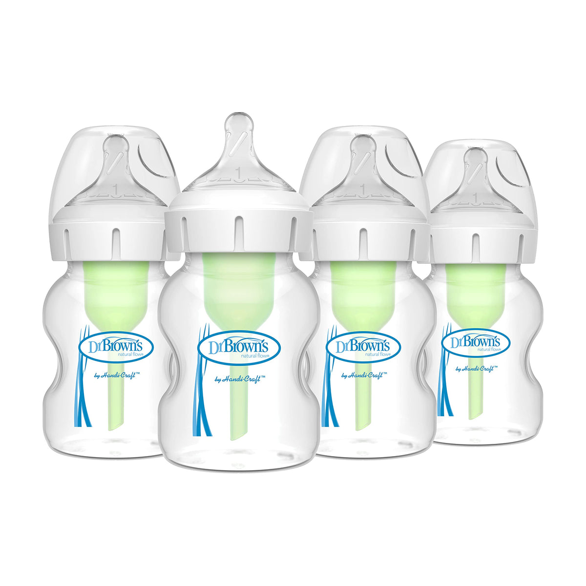 Dr. Brown's Natural Flow Options+ Baby Bottles, 5oz, Level 1, 4 Pack