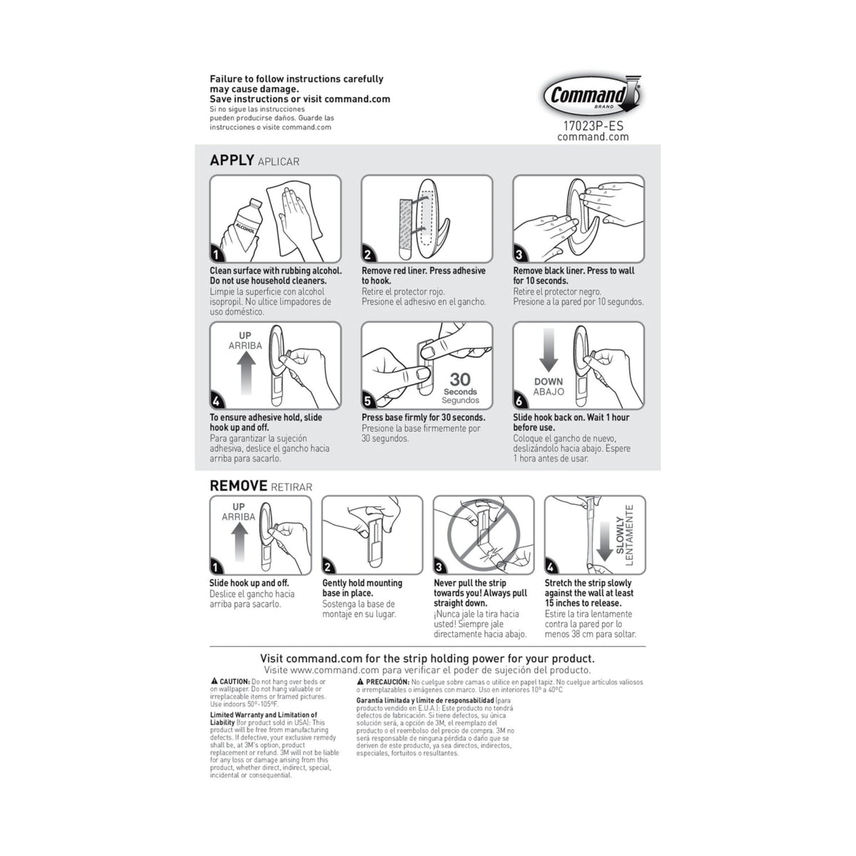 Command Large Refill Strips, White, 20 Count