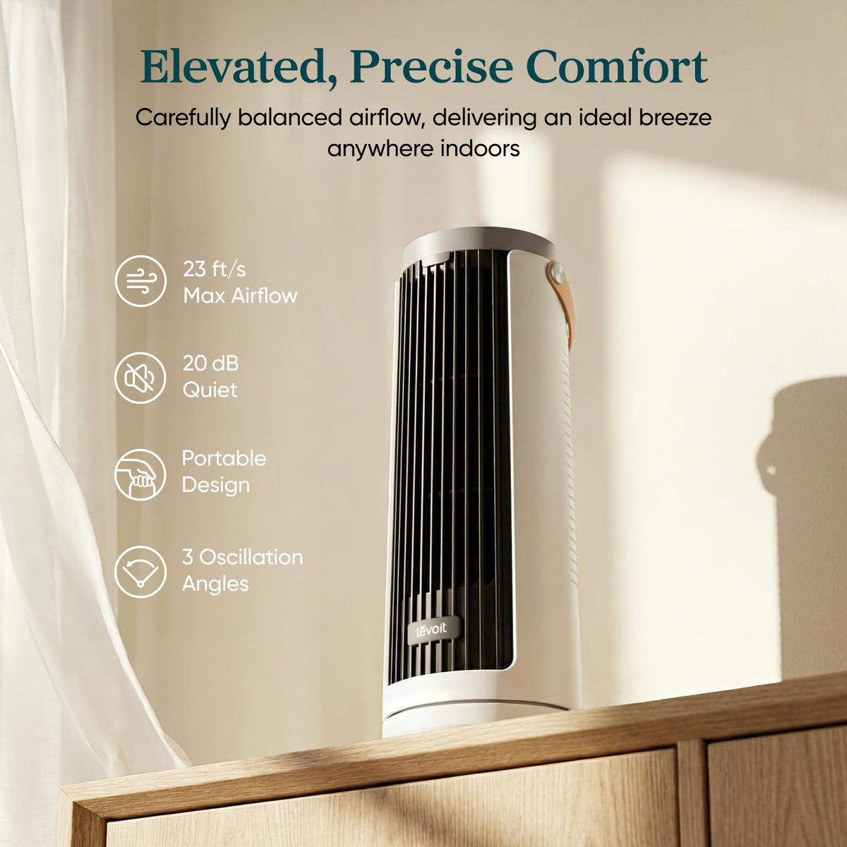 Levoit Mini Tower Fan for Bedroom