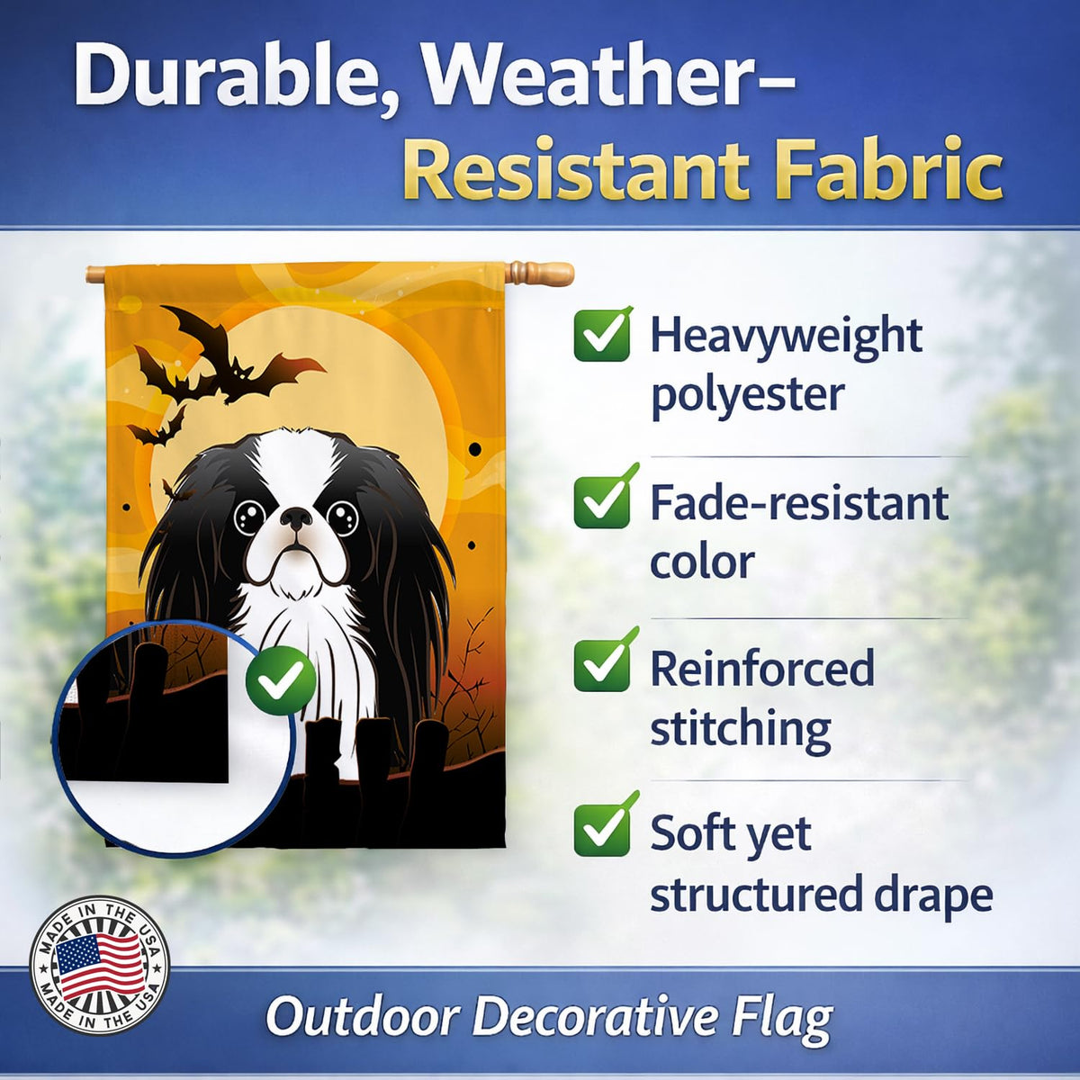 Caroline's Treasures BB1788CHF Japanese Chin Canvas House Flag, Large