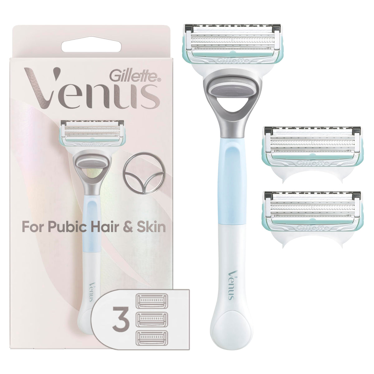 Venus Intimate Grooming Razor, 3 Up