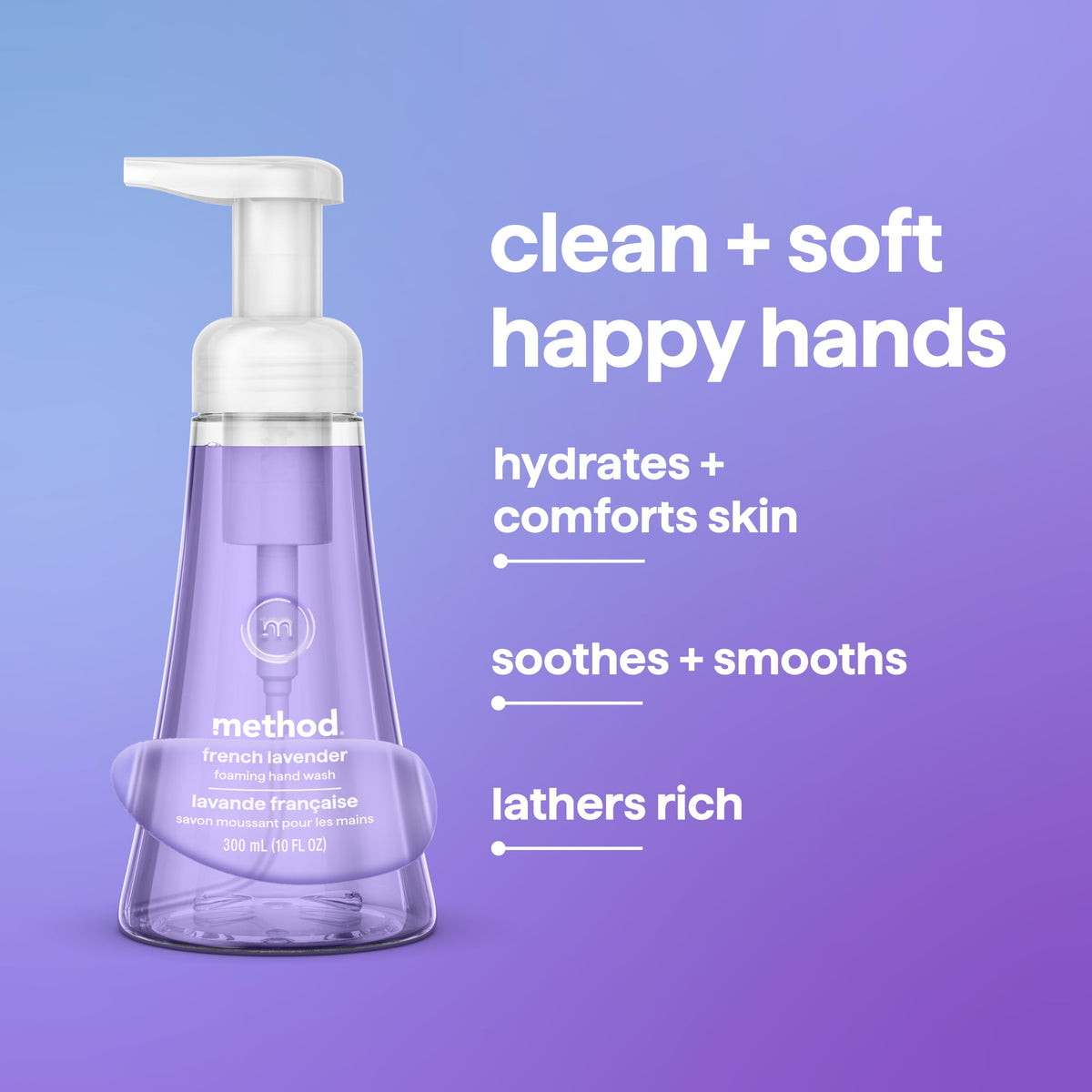 Method Foaming Hand Soap, French Lavender, 300mL, 6 Pack