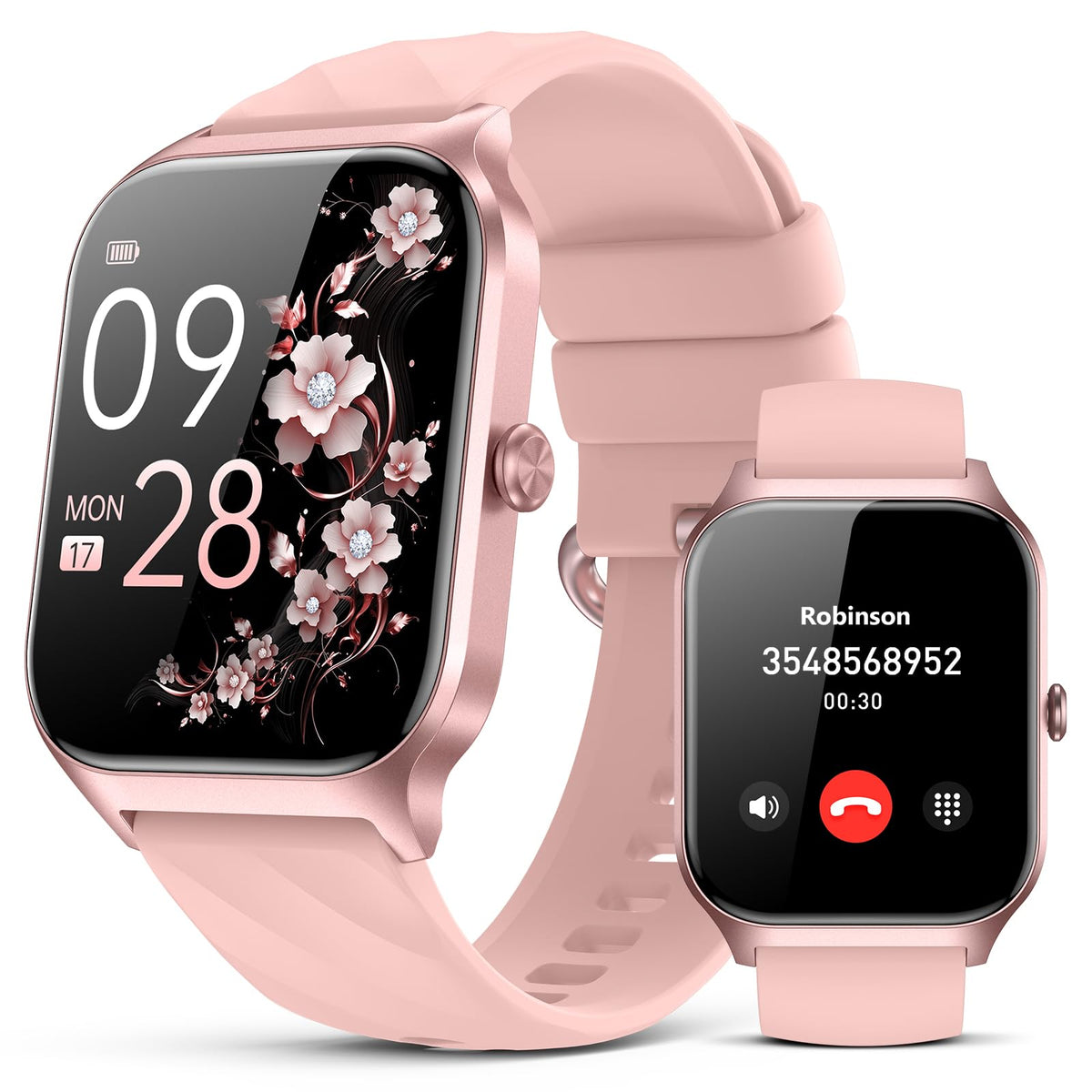 Smart Watch with Calling & Fitness Tracking, Pink, 1.83"