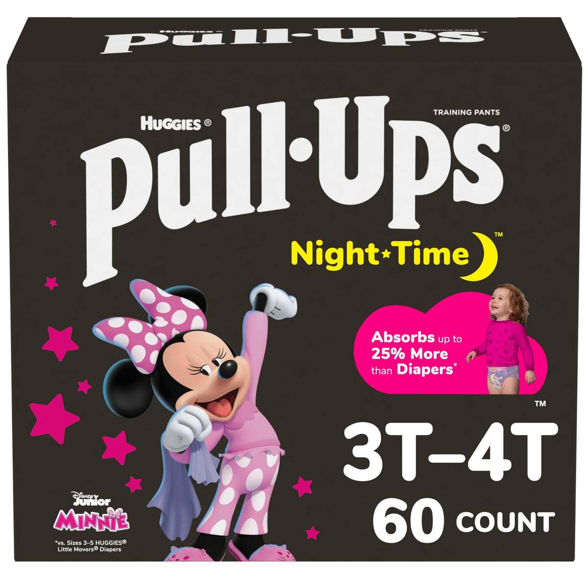 Pull-Ups Girls Night-Time Potty Training Underwear, 3T-4T, 60 Count