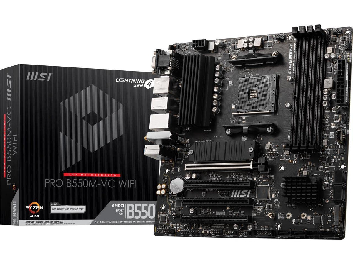 MSI PRO B550M-VC WiFi Motherboard, AM4, DDR4