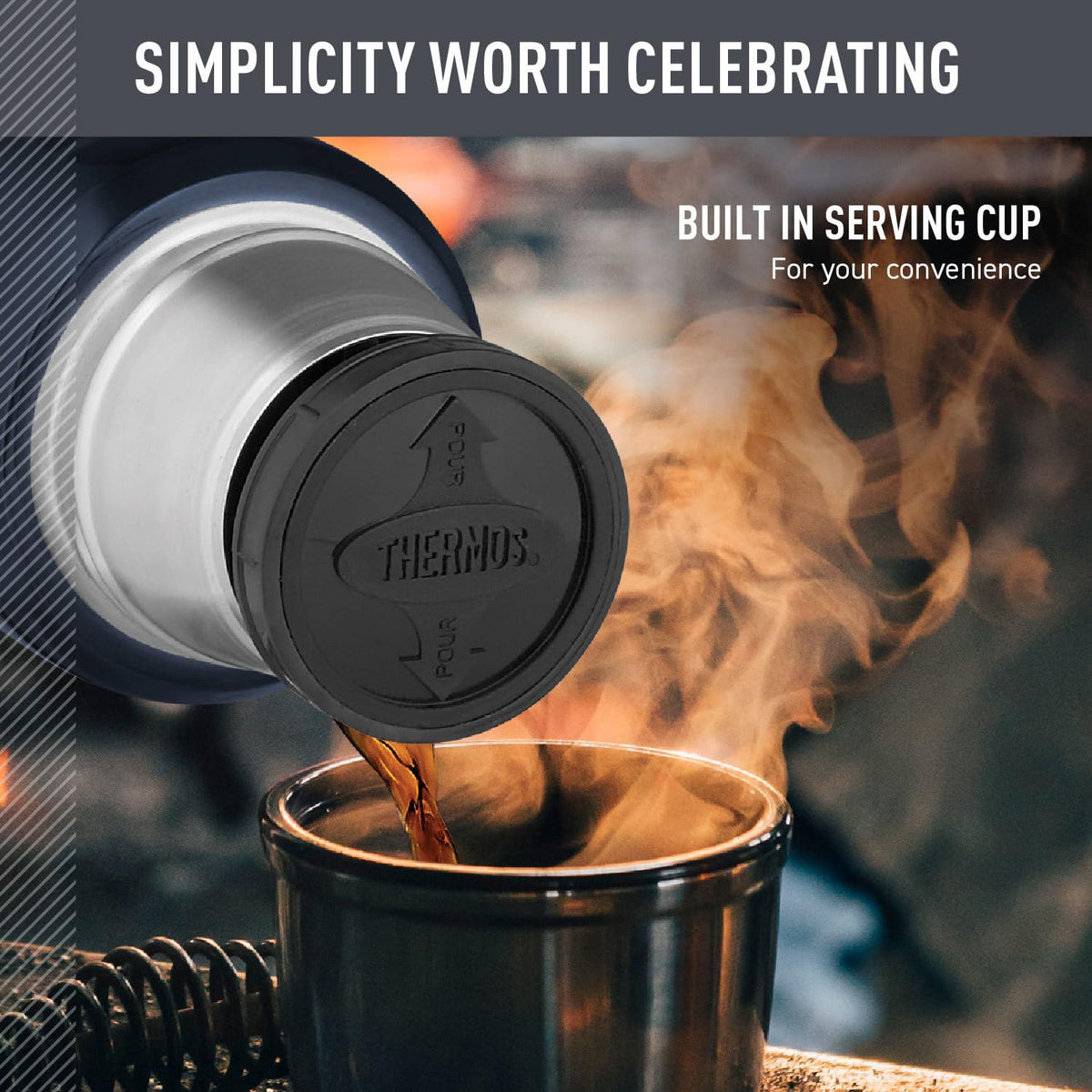 Thermos Stainless King Beverage Bottle, Matte Steel, 16 oz