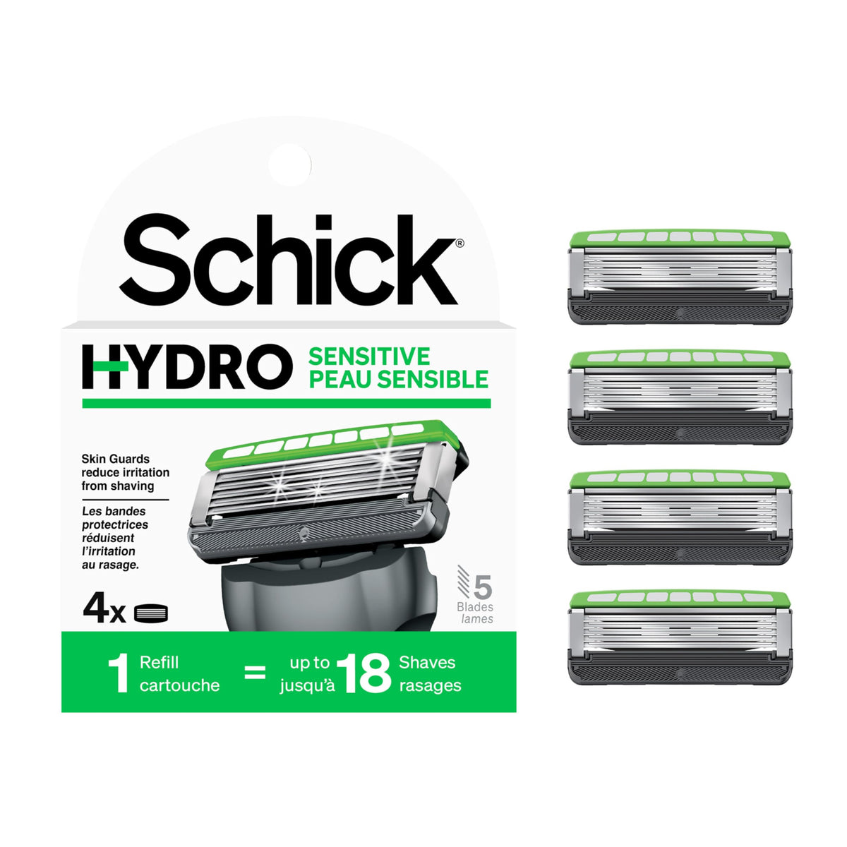 Schick Hydro Sensitive Skin Men's Razor Refills, 4 Count