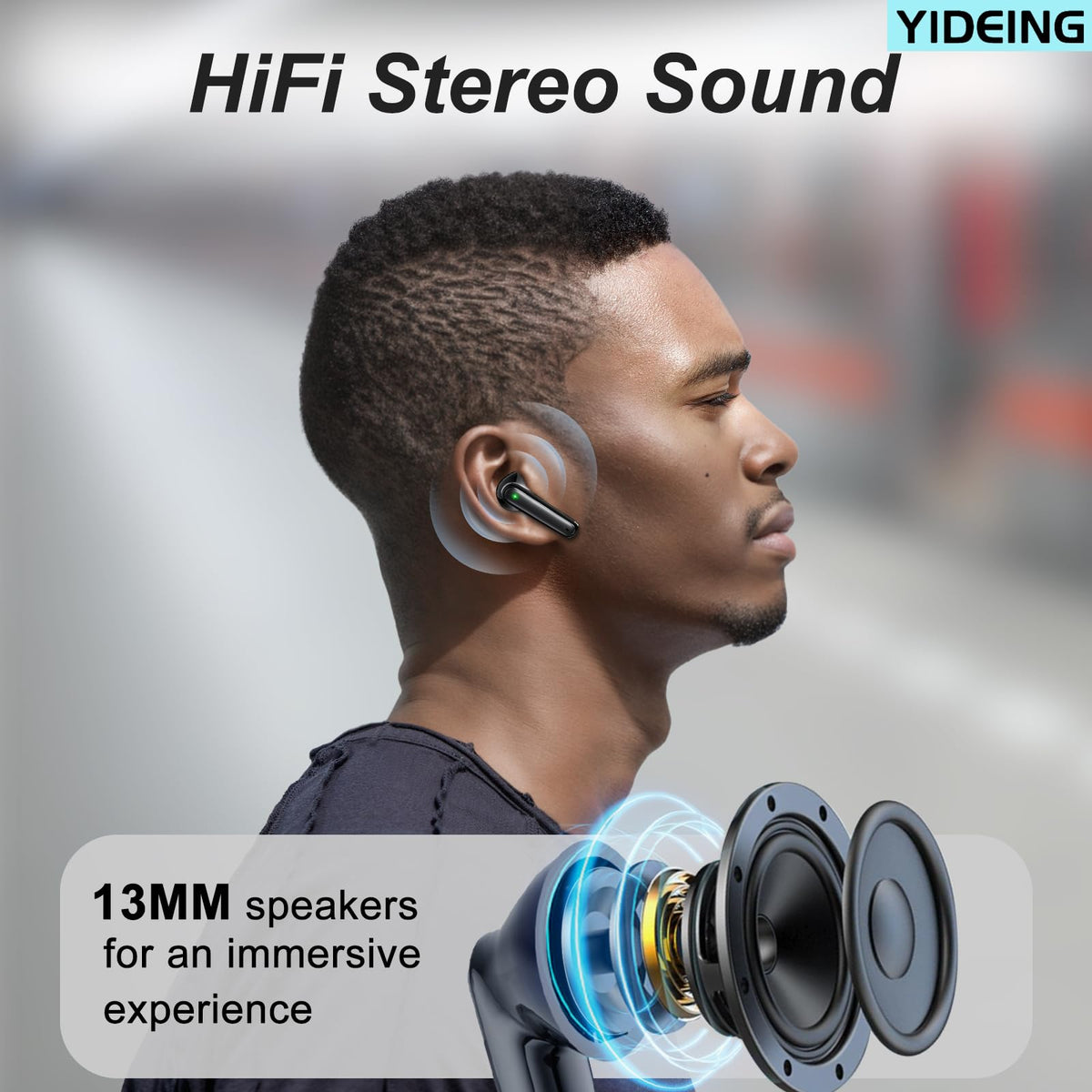 Wireless Earbuds Bluetooth 5.3 with Charging Case, Black