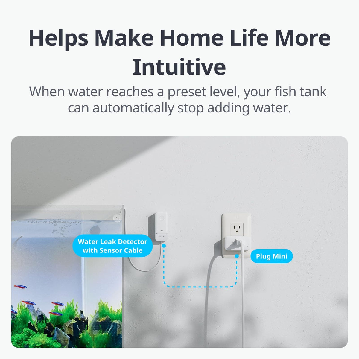 WiFi Water Leak Detector Sensor, IP67 Waterproof, 1 m Cable