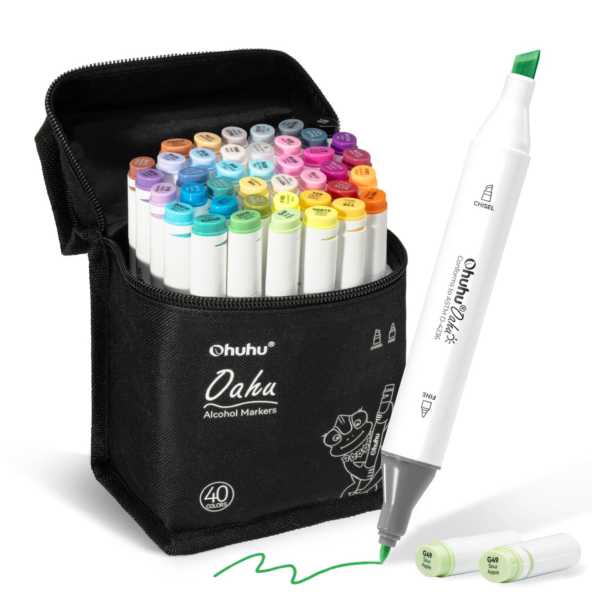 Ohuhu Oahu Dual Tip Alcohol Art Markers (40 Colours)