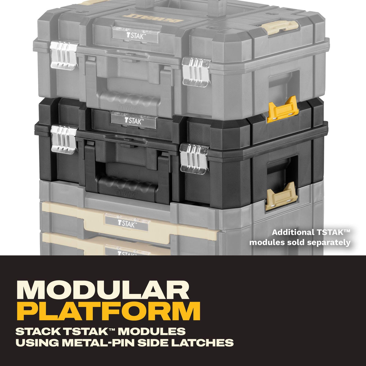 DEWALT TSTAK II Flat Top Tool Box DWST17807, Black