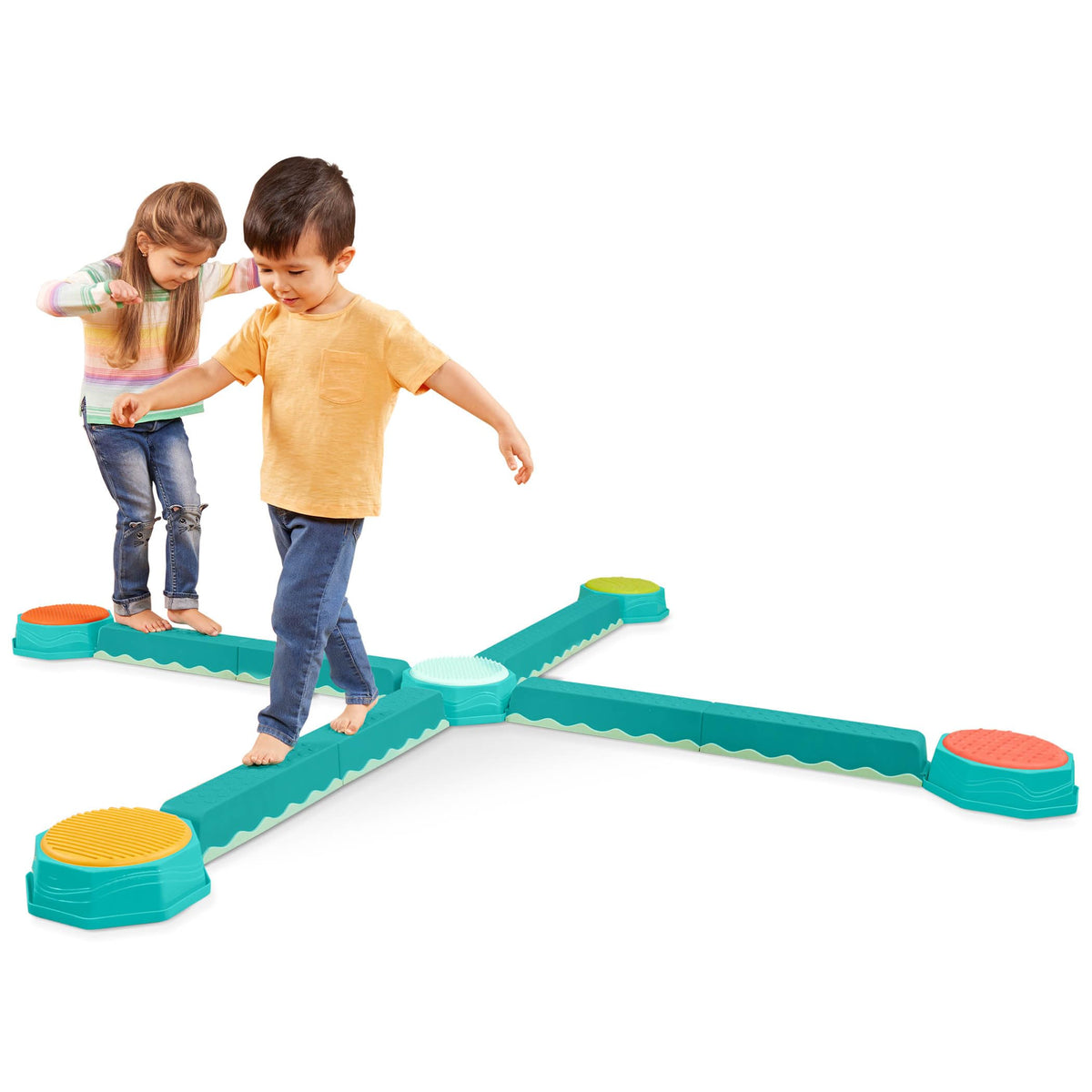 B. toys Balance Beam, Interlocking Sensory 13-Piece Set, Classic