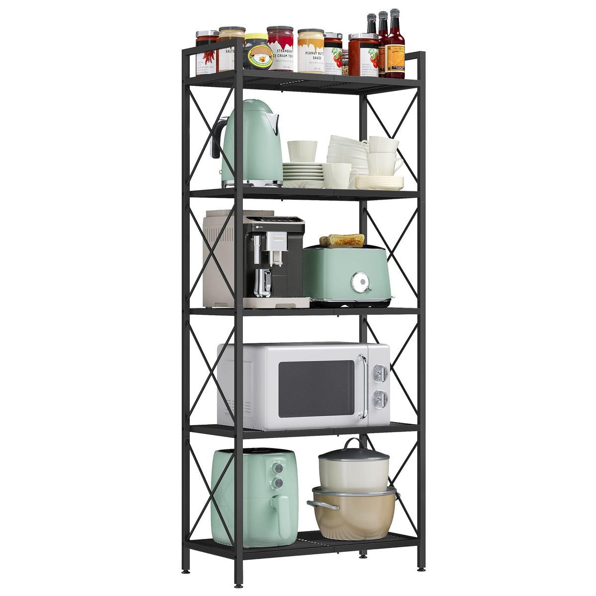 Songmics 5-Tier Metal Storage Rack, Ink Black, UBSC165B01