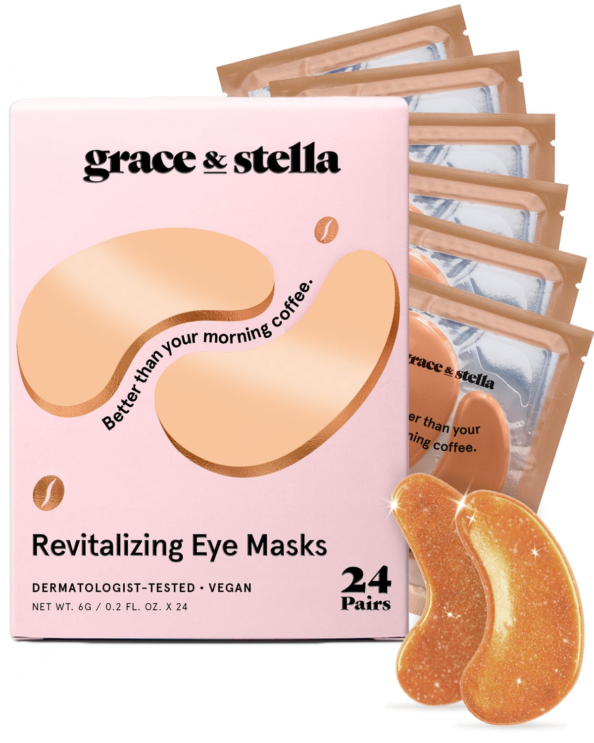 Grace and Stella Eye Patches with Caffeine, 24 Pairs