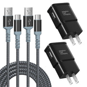 Excgood Fast Charger and USB-C Cable for Galaxy, 10ft, Black, 2 Pack